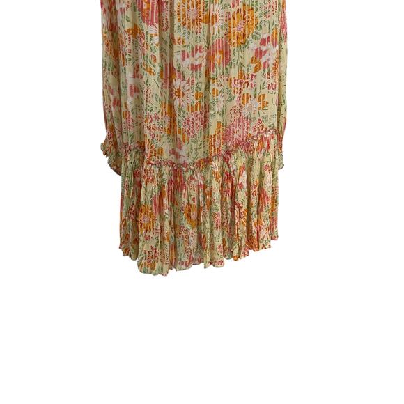 Poupette St‎ Barth Tesorino Mini Dress Floral Print Yellow Marigold One Size - Picture 9 of 15